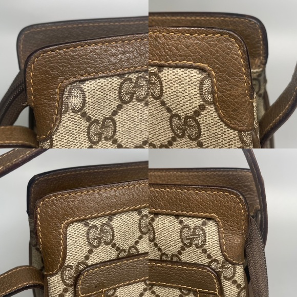 🔴SOLD🔴Gucci GG Monogram Canvas and Brown Leather shoulder bag - Picture 6 of 17